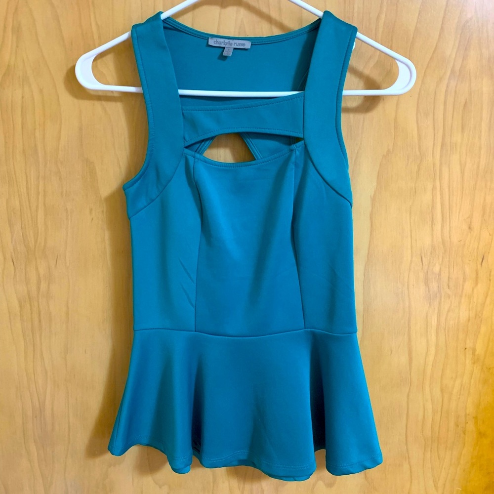 Used. Charlotte Russe Shirt. Turquoise Color. Size Small.